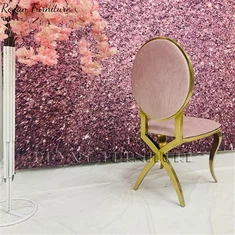 כיסא אוכל מעור לבן עם רגלי זהב